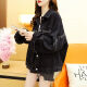 Zhidoudou Sense Black Denim Jacket for Women 2025 New Design Retro Hong Kong Student Student Korean Loose Daven Jacket 9926# Imagen Negro S sugerido 80--95Jin [Jin es igual a 0.5 kg]