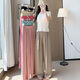 Ady Glenna apricot wide-leg pants for women 2025 new summer thin high waist droop casual lazy style Yamamoto pants temperament black [model 15916cm] regular S [8090Jin [Jin equals 0.5 kg]]