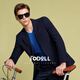 Jodoll Jodon Herrenanzug Single Western Business Casual Bright Seide Vertikale gestreifte Wolle kleine Anzug Jacke Männer Marine Blue XL 52B