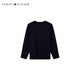 
TOMMY HILFIGER autumn and winter children's clothing for men and women with wool blended jacquard round neck inner top shirt knit sweater 12041 Navy blue 654 6/120cm