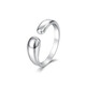 Mengjinyuan Platinum Ring PT950 Water Drop Minimalist Ring Opening Adjustable Gift for Girlfriend’s Birthday