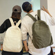 MUJIJ无印良品复古帆布背包男款休闲简约户外徒步双肩包男士小型旅游大学生书包 绿色