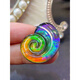 Luxurious American goods Canadian ammolite cosmic snail bare stone pendant rainbow color with pink Specifications28*22mm