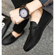 Red Dragonfly 2025 Nouvelles chaussures pour hommes, chaussures de haricot à un pied, mocassins d'affaires pour hommes, chaussures en cuir à semelle à semelle noir respirant pour hommes, YL-D831 noir 41