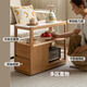 
Genji Wooden Solid Wood Coffee Table Sofa Side Cabinet Cabinet corner table movable narrow side table ash walnut pure black rock slab side table 0.3m
