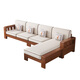 Mu Tisen Chinese solid wood sofa living room combination modern simple large and small apartment sofa bed dual-purpose fabric furniture removable and washable four-seater + imperial concubine couch special price impulse