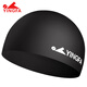 YINGFA swimming cap solid color silicone long hair waterproof comfortable non-stretching unisex adult swimming cap black