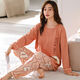 6xl extra-große fette Schwester langärmelige Pyjamas für Frauen im Frühjahr und Herbst und Fett Plus Size 240 Jin [Jin entspricht 0,5 kg] losen Anzug Herbst und Winter KNC9923 2xl [140-160 Jin [Jin entspricht 0,5 kg]]
