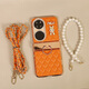 Speed ​​summer hinge full-inclusive high-end suitable for Huawei Pocket2 mobile phone case small fragrance style crossbody folding anti-fall pockets women's ring buckle p50pocket new orange premium [orange] hinge full-inclusive leather case + crossbody chain + bead chain Huawei Pocket 2