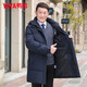 YAYA (YAYA) Dad's Down Jacket Men's Mid-Length 2024 Winter New Middle-aged and Elderly Business Casual Hooded Thickened Jacket SL 8052 Navy Blue 175/92A(L)