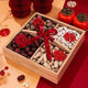 Runhuanian dried fruit box, engagement, high-end living room decorations, housewarming, candies, melon seeds, compartmentalized snacks, wedding, early birth, four-compartment plate, red four-compartment suitcase + gift + red ribbon, order, lightning delivery