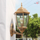 Yilin outdoor wall lamp waterproof garden lamp European style outdoor villa exterior wall lamp balcony aisle corridor American retro wall lamp small green gold frosted glass