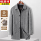 Hengyuanxiang goose down lining double-sided woolen wool coat men's medium-length lapel cashmere coat middle-aged autumn and winter dark coffee (70 wool) down lining M 120Jin Jin equal to 0.5 kg or less