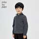 
jnby by JNBY Jiangnan cloth children's clothing wool pullover sweater thin needle single-sided autumn and winter boys and girls children 1OA310140 021/charcoal ash 110cm