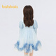 Balabala Girls Dress Puffy Mesh Skirt Sweet Princess Dress Spring Shopping Mall Same Style Blue Tone 00388 90 cm