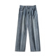 
FOG SKY American retro jeans men's summer trendy brand straight-leg pants loose casual wide-leg pants men XY-NZK8374 blue XL (recommended 130-145 Jin [Jin equals 0.5 kg])