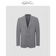 Shachi Dünne Wolle Mulberry Seidengeschäft Herrenanzug Jacke Herren Mikro-Foam Blumenstil Western Sommer Dünnstil-Medium grau 52