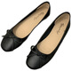 S.SOFEA zapatos de frijoles estilo hadas cómodos zapatos de tacón plano suave para mujeres Spring 683-10 Negro 38