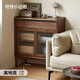 Genji Muyu solid wood sideboard modern simple storage cabinet black walnut cupboard tea cabinet living room side cabinet 0.85 meters