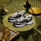 Skechers Frauenschuhe für den Sommer im Freien Anti-Rutsch-Kee-Resistenten Diamond Black-and White Casual Sports Panda Dad Schuhe 12241 Black/12241/Bkwbkw 36