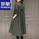 ROMON (ROMON) light luxury women's hooded windbreaker for women 2024 spring and autumn new Korean casual women's mid-length over-knee jacket for women with lilac caramel color XL Recommended 120-135 Jin [Jin equals 0.5 kg]
