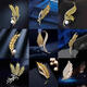Naiya brooch light luxury class men's fashion golden wheat corsage suit men's suit men's coat pin decoration style two