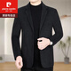 Pierre Cardin Woolen Suit Business Casual Men's Jacket Autumn and Winter Single Suit Slim Young and Middle-aged Suit 82162 Black Fine Line 185/2XL160-170Jin Jin is equal to 0.5 kg