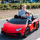 JHBEE two-seater Lamborghini 1-8-year-old electric car large four-wheel parent-child sports car toy car can be used for adults paint powder + 24V14A + pneumatic wheel + leather seat Light sound brushless motor