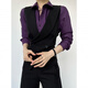 
Xinghelai black suit vest handsome men and women neutral style gun neck slim vest suit horse clip jacket men black M
