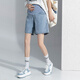 
Miduli maternity pants, summer pregnant women denim shorts, summer fashion belly-supporting pants, summer wear wide-leg pants, summer blue-five-point jeans, size L (recommended 100-130 Jin [Jin equals 0.5 kg])