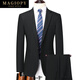 MAGIOPY Luxury Men's High-end Suit Suit Men's Double Slit Business Casual Korean Style Slim Formal Wedding Suit Navy M 170