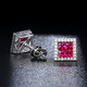 Fantimo 1 carat pigeon blood ruby earrings for women 18k gold square colored gemstone earrings red/pair SF Express + brand gift box
