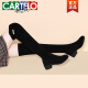 卡帝乐鳄鱼（CARTELO）绒面长筒靴女2023新款秋冬靴子冬季加绒过膝长靴不掉筒瘦瘦马丁靴 黑红色(套脚)9735 37