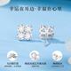 Lao Fengxiang light luxury S925 silver earrings for women, clover ear jewelry, senior birthday and anniversary gifts for girlfriends, bright clover earrings* local warehouse/delivered nearby