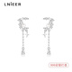Lnieer 999 pure silver romantic star and moon pearl tassel earrings moon swing niche high-end earrings star and moon pearl tassel earrings 999 pure silver