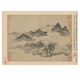 元王蒙溪山风雨古代山水画卷轴文人画名画仿古画挂画 元王蒙溪山风雨图册12164 40X52厘米（喷绘画心尺寸） 装裱