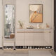 Gabinete de la puerta del gabinete de zapatos Suzhan Hogar Modern Simple Entrance Gabinet Puerta con gabinete de almacenamiento de calzado de banco de asiento Integrado contra la pared AD983 [gris claro] Estilo de pierna de 120 cm de altura [Pintado y brillante] Instalación de paquetes