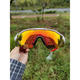 欧克利（OAKLEY）O记骑行眼镜radar ev 9275自行车跑步马拉松半框偏光骑行眼镜 全黑框冰蓝四片装