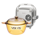 Corning 1.5L soup pot and multi-functional double-sided cooking combination, glass pot electric ceramic stove barbecue and shabu-shabu combination VS15+ white double-sided cooking pot