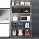 Floor-standing storage rack adjustable stainless steel color metal shelf kitchen utility rack multi-layer shelf storage rack shelf reinforced 120CM long 50CM wide [reinforced] 5 layers