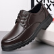Région occidentale Chaussures de camel Père Spring Men's Cuir Top Layer Cowhide Casual Business Vêtements Papa d'âge moyen Light Soft Sole Cuir Chaussures LT6627 Four Seasons Black 38