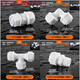 SBK Solar Water Accessories Accessoires Chauffeur d'eau supérieur et tuyaux d'eau inférieurs Frozen 12164 points Joints de tuyaux en plastique en aluminium 1216-4 points très directs (plastique)