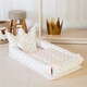 Beijia Yuanying crib mid-bed detachable and washable portable crib anti-shocking bionic fully removed baby pillow travel crib Crown (crown model) 90*55*35cm [with quilt]
