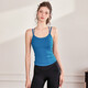 LULUUVTTOH summer beautiful back sports vest women's yoga top with chest pad for outer wear running shockproof Pilates fitness underwear for women blue M