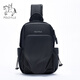Cobia Paul shoulder crossbody bag men's chest bag multi-functional business casual men's bag large capacity outdoor sports small backpack travel black