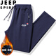 JEEP SPIRIT吉普运动裤男春秋季休闲裤纯色中青年宽松长裤 蓝色直筒 2XL