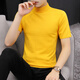 Pierre Cardin 2025 T-shirt à manches courtes de printemps et automne à manches courtes pour hommes à demi-manche en tricot de base pour hommes à manches mi-couleurs à manches mi-couleurs de couleurs solides Q9913 noir m noir M