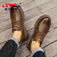Bull Family Herrenschuhe 2025 SOMMER NEUER HOOL HOOL AMMREHALE RETRO CLASSIGKEITENLEDERSUSSUSSUSSCHUSS MARTIN SHOUS STOUTS BRONZE [Hollow atmable Style] GN124101179 43 (Sportschuhe Größe)