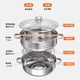 Concave induction cooker special soup pot steamer round bottom commercial induction cooker concave hot pot 316 stainless steel steamer single layer soup pot ordinary style free steaming sheet 30cm