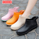Beijing Rain Boots Women's Waterproof Shoes Women's Outdoor Waterproof Thick-soled Glue Shoes Fashion Overshoes Rain Shoes Japanese Anti-Slip Water Shoes Black [{Single Shoes} Size is small, please take a photo of a new year 36